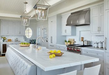 Quartzite countertops in kitchen of the week Quogue NY