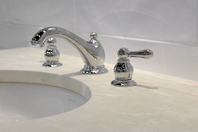 Fordham Marble bath countertop Crema Marfil marble